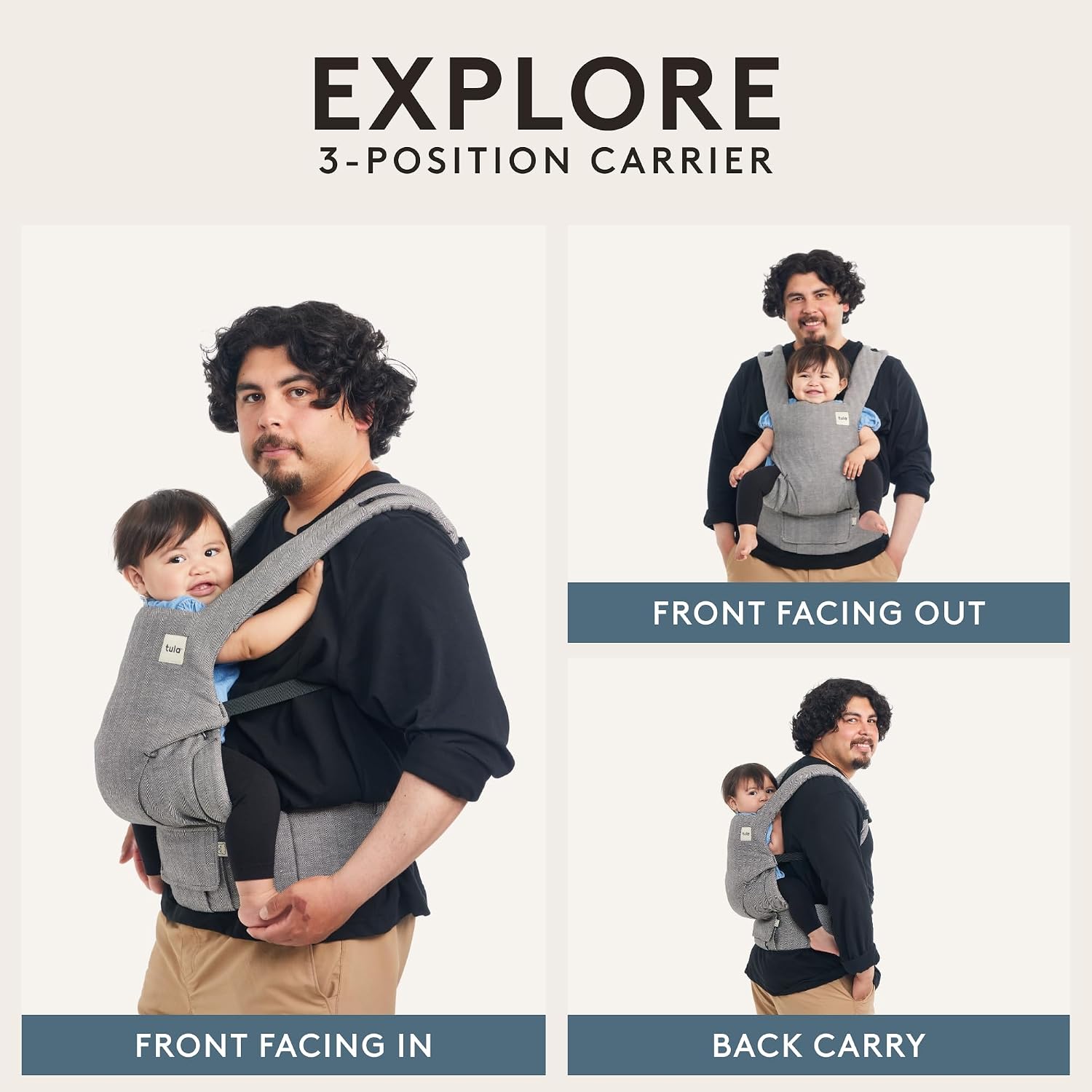 Baby Tula Explore Carriers - Breathable Baby Carrier Newborn to Toddler - Adjustable Toddler Carrier - Multiple Ergonomic Positions Front and Back - Ergonomic Fit for 7-45 lb - Cotton, Play